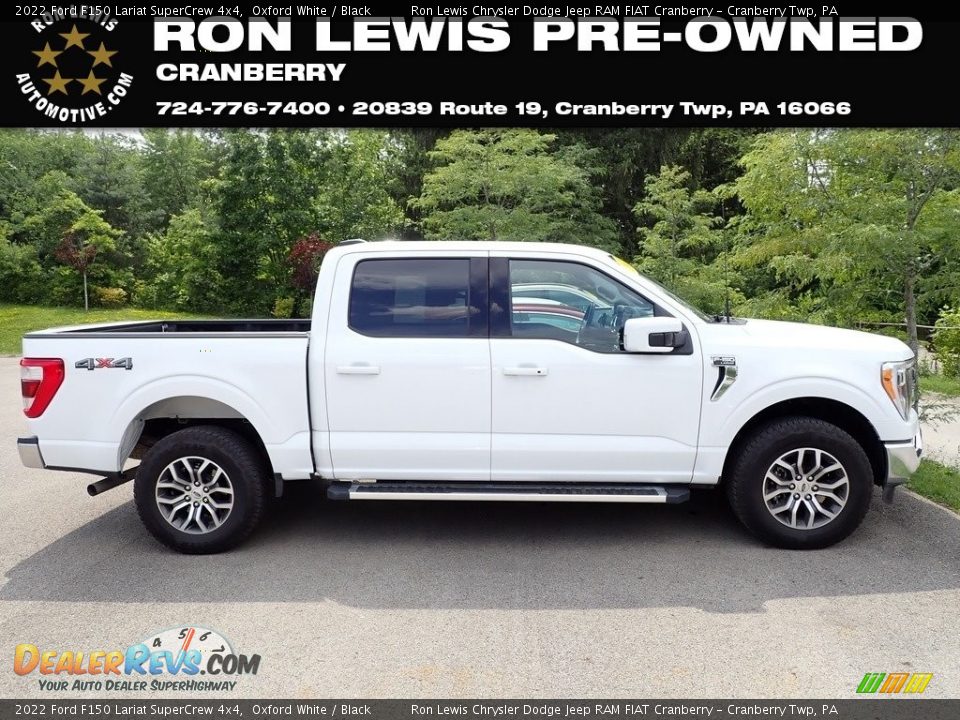 2022 Ford F150 Lariat SuperCrew 4x4 Oxford White / Black Photo #1