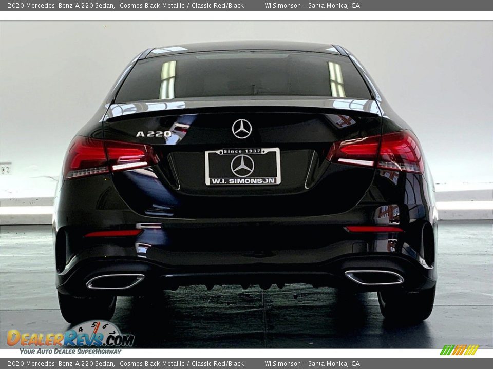 2020 Mercedes-Benz A 220 Sedan Cosmos Black Metallic / Classic Red/Black Photo #3