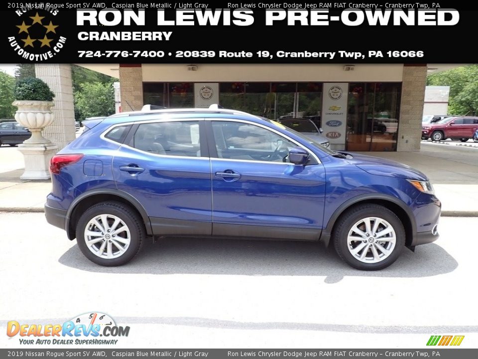 2019 Nissan Rogue Sport SV AWD Caspian Blue Metallic / Light Gray Photo #1