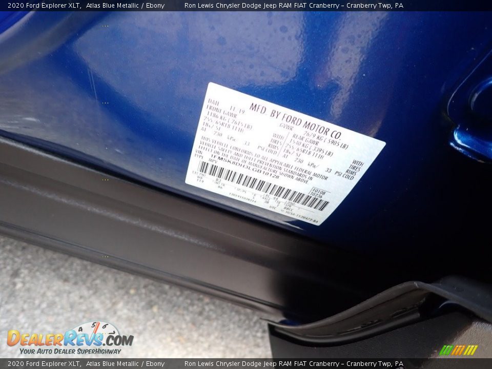2020 Ford Explorer XLT Atlas Blue Metallic / Ebony Photo #20