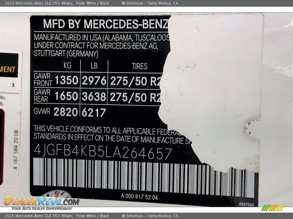 2020 Mercedes-Benz GLE 350 4Matic Polar White / Black Photo #33