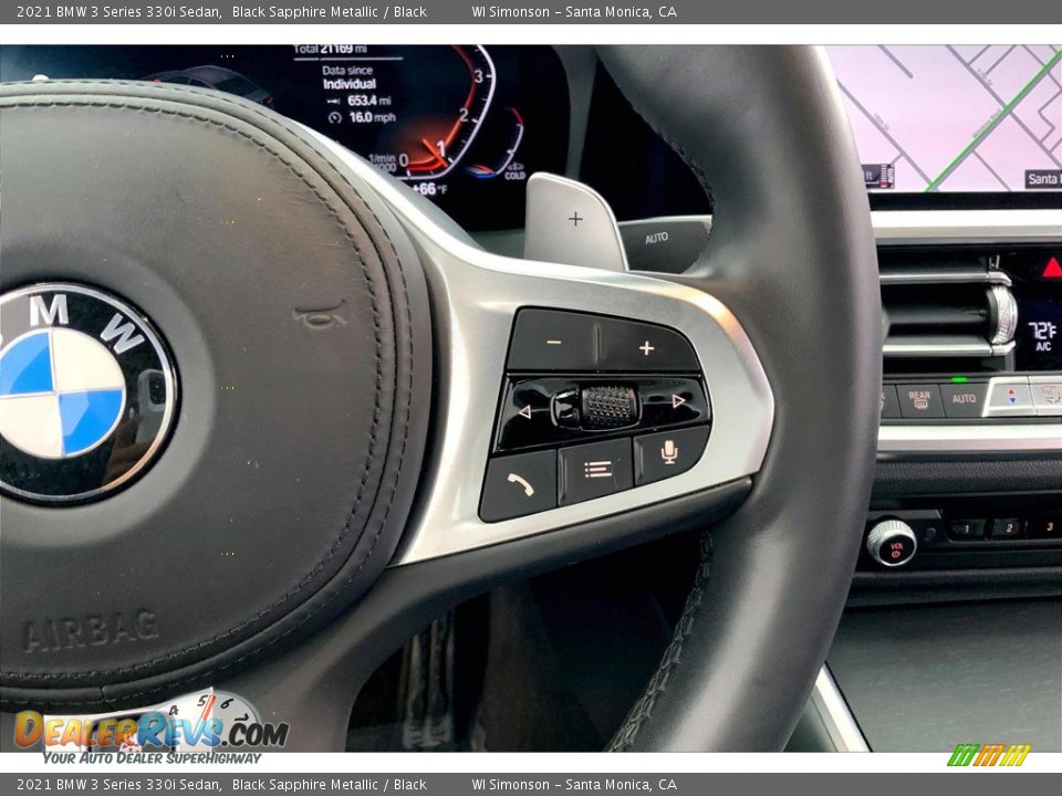 2021 BMW 3 Series 330i Sedan Black Sapphire Metallic / Black Photo #22