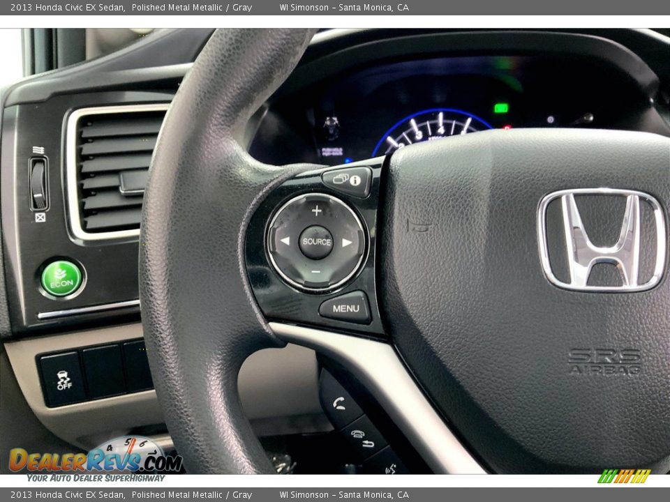2013 Honda Civic EX Sedan Polished Metal Metallic / Gray Photo #21