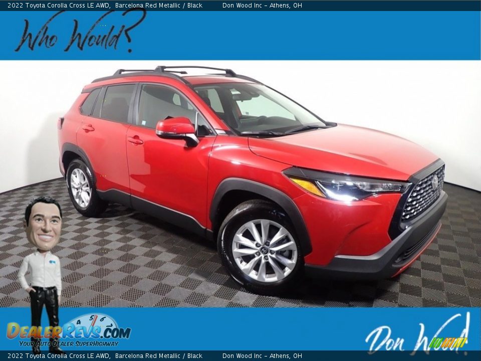 2022 Toyota Corolla Cross LE AWD Barcelona Red Metallic / Black Photo #1