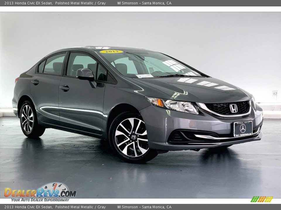 2013 Honda Civic EX Sedan Polished Metal Metallic / Gray Photo #34