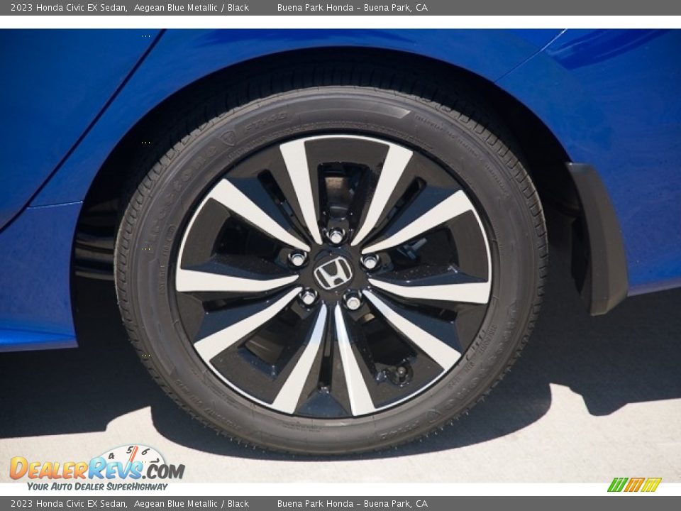 2023 Honda Civic EX Sedan Aegean Blue Metallic / Black Photo #12