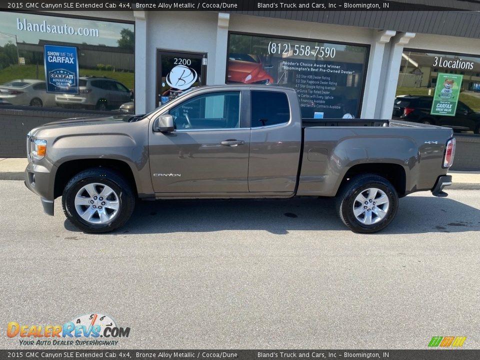 2015 GMC Canyon SLE Extended Cab 4x4 Bronze Alloy Metallic / Cocoa/Dune Photo #1