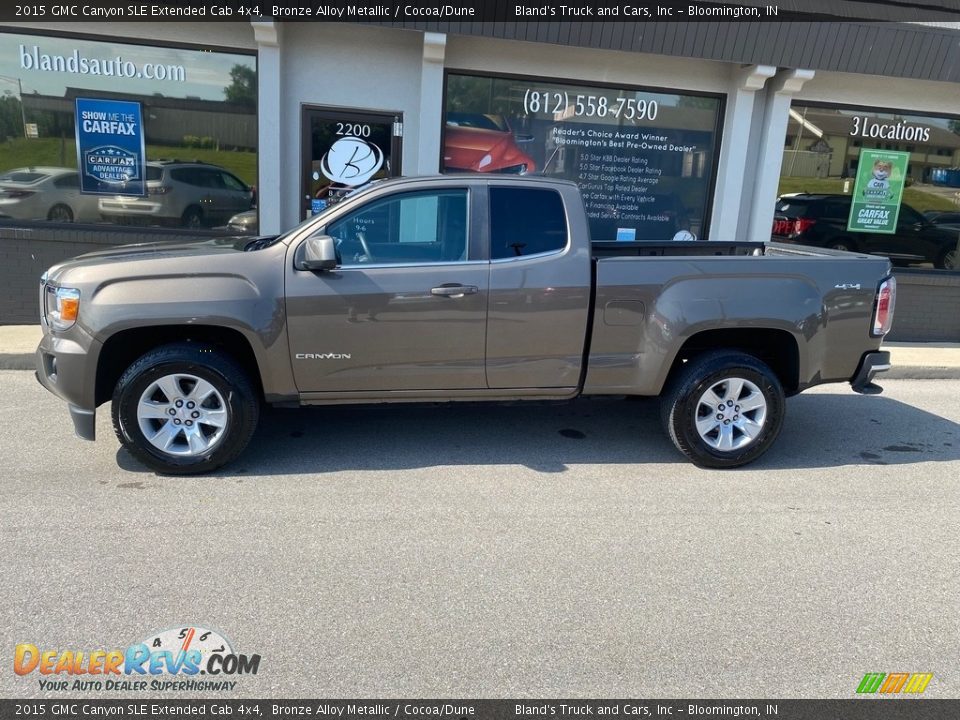 2015 GMC Canyon SLE Extended Cab 4x4 Bronze Alloy Metallic / Cocoa/Dune Photo #25