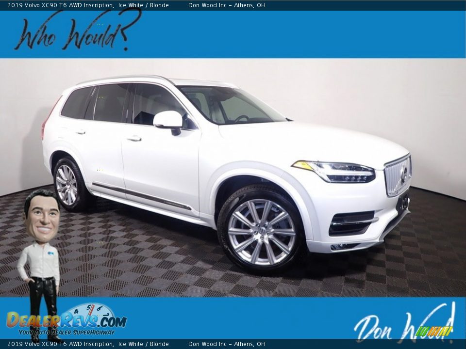 2019 Volvo XC90 T6 AWD Inscription Ice White / Blonde Photo #1