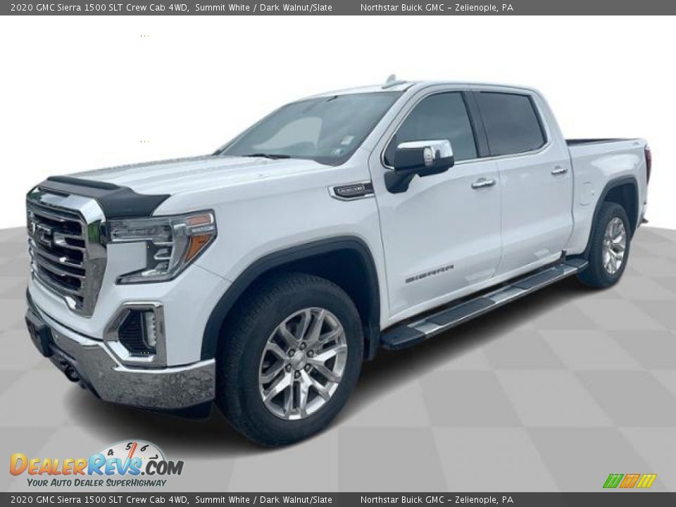 2020 GMC Sierra 1500 SLT Crew Cab 4WD Summit White / Dark Walnut/Slate Photo #1