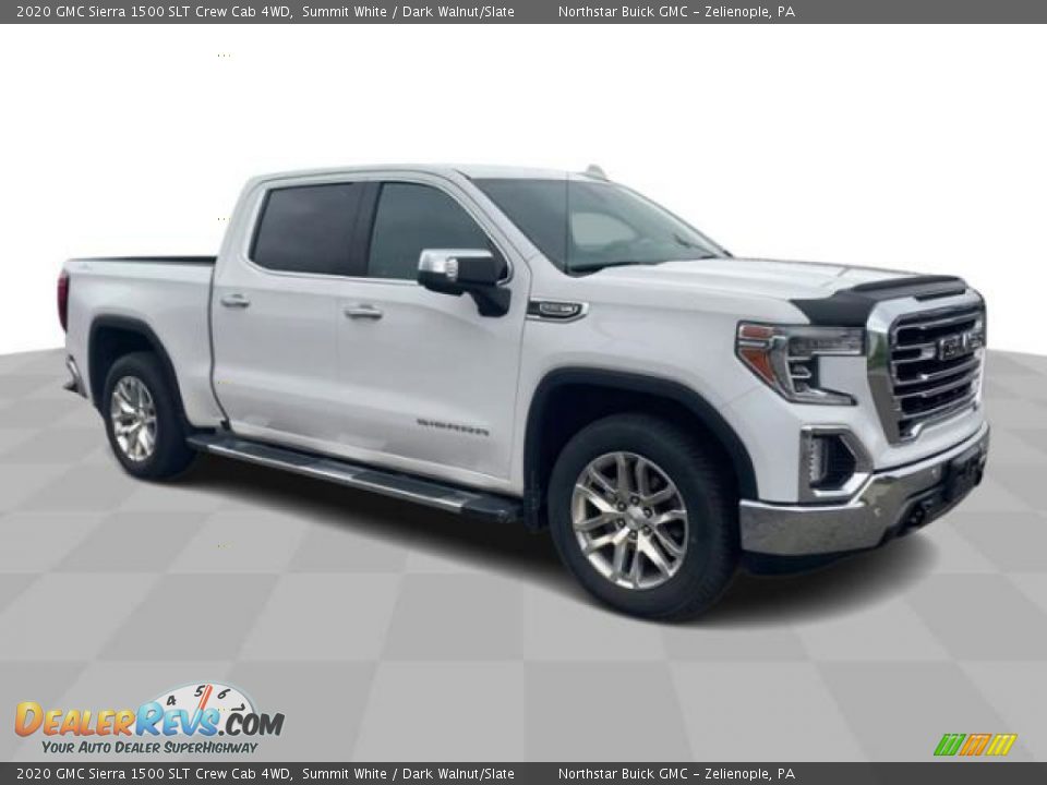 2020 GMC Sierra 1500 SLT Crew Cab 4WD Summit White / Dark Walnut/Slate Photo #2