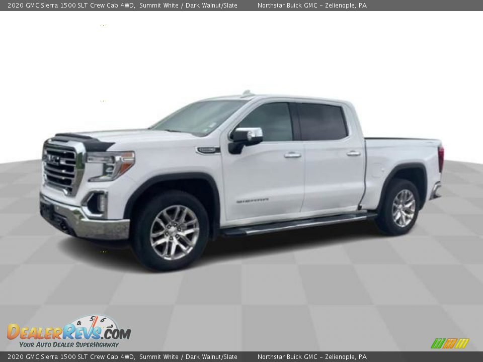 2020 GMC Sierra 1500 SLT Crew Cab 4WD Summit White / Dark Walnut/Slate Photo #4