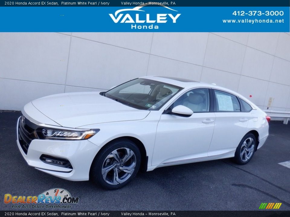 2020 Honda Accord EX Sedan Platinum White Pearl / Ivory Photo #1