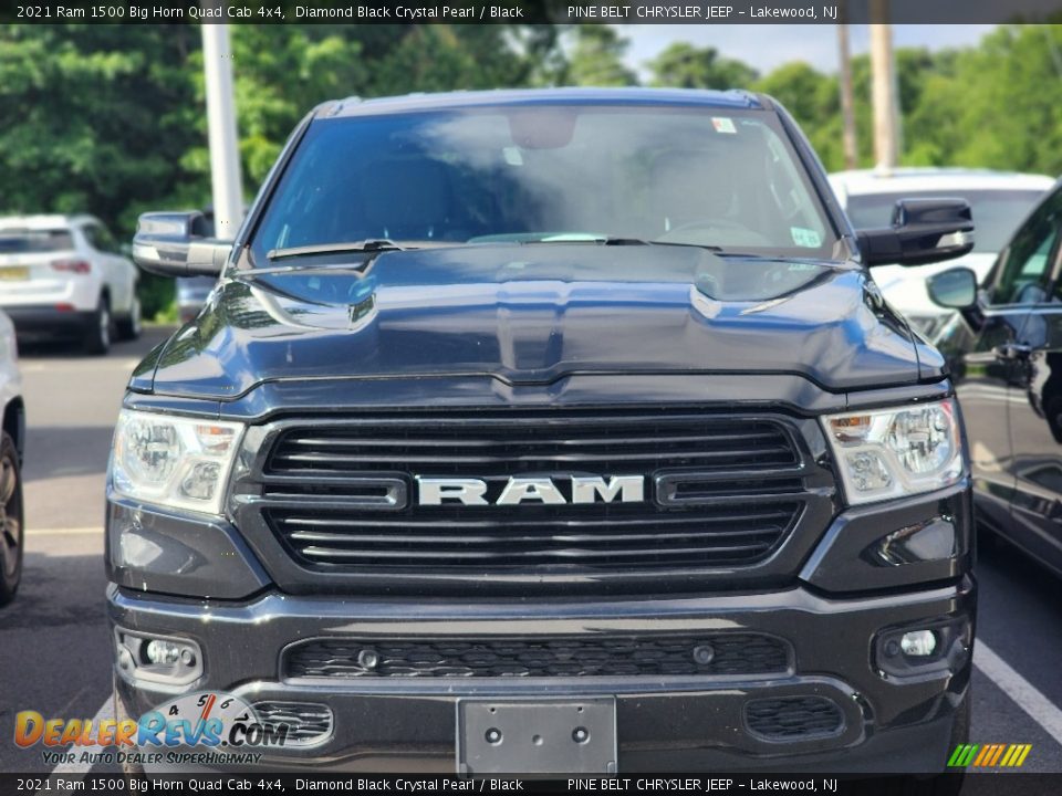 2021 Ram 1500 Big Horn Quad Cab 4x4 Diamond Black Crystal Pearl / Black Photo #2