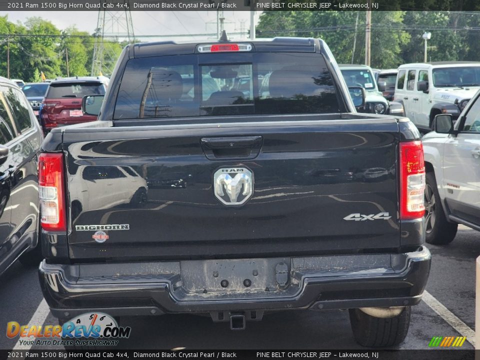 2021 Ram 1500 Big Horn Quad Cab 4x4 Diamond Black Crystal Pearl / Black Photo #3