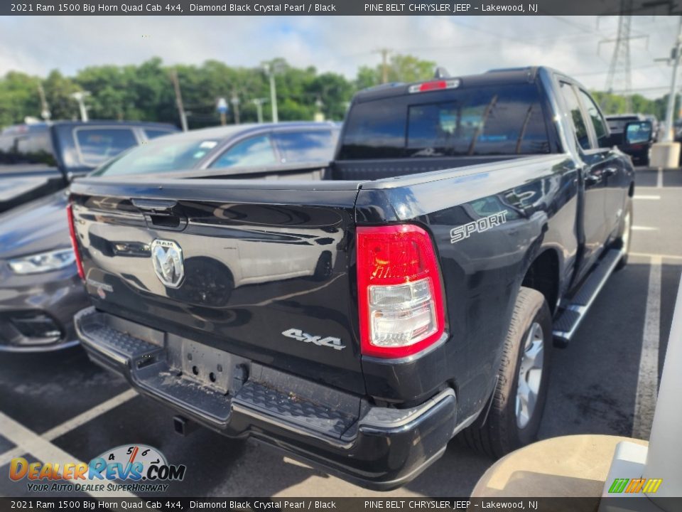 2021 Ram 1500 Big Horn Quad Cab 4x4 Diamond Black Crystal Pearl / Black Photo #4