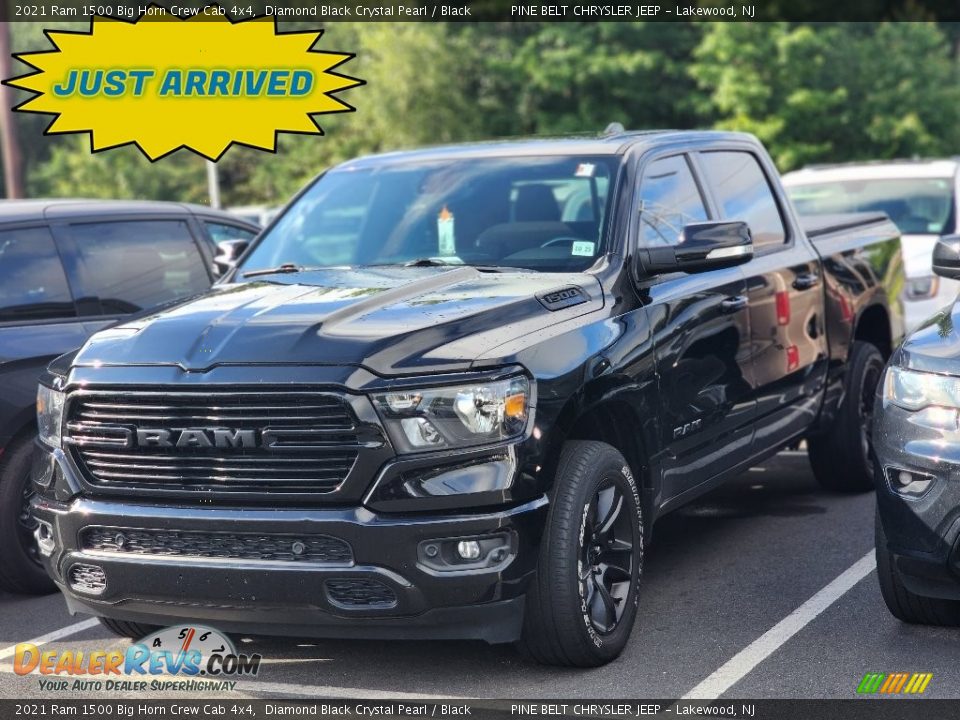 2021 Ram 1500 Big Horn Crew Cab 4x4 Diamond Black Crystal Pearl / Black Photo #1