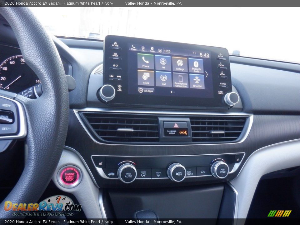 2020 Honda Accord EX Sedan Platinum White Pearl / Ivory Photo #18