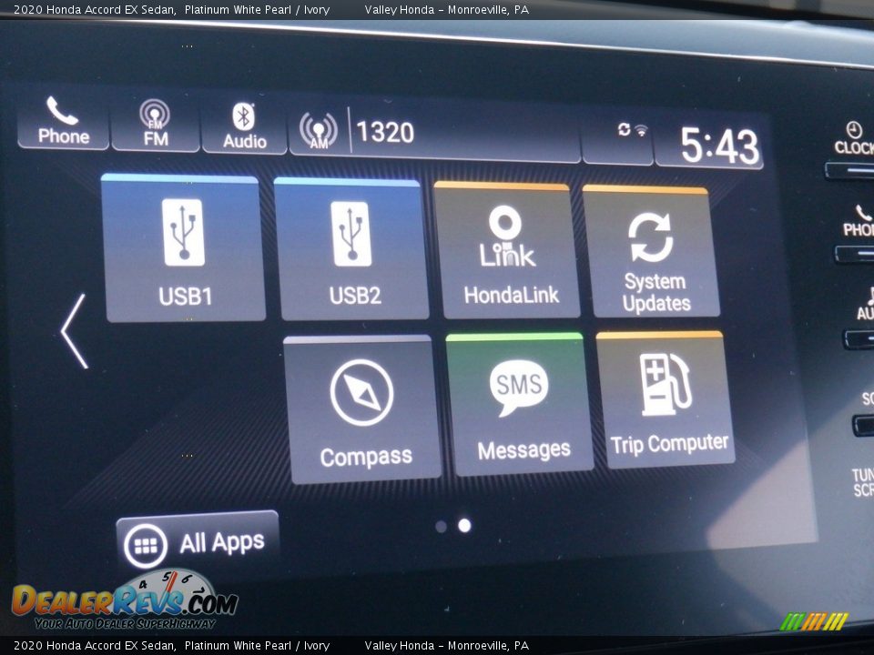 2020 Honda Accord EX Sedan Platinum White Pearl / Ivory Photo #21