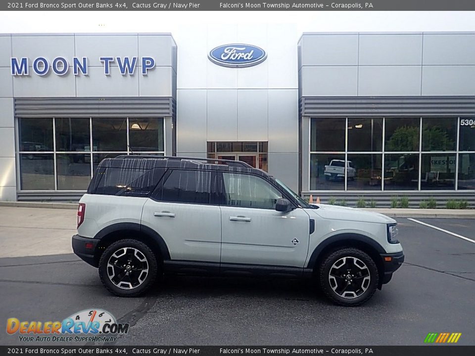 2021 Ford Bronco Sport Outer Banks 4x4 Cactus Gray / Navy Pier Photo #1