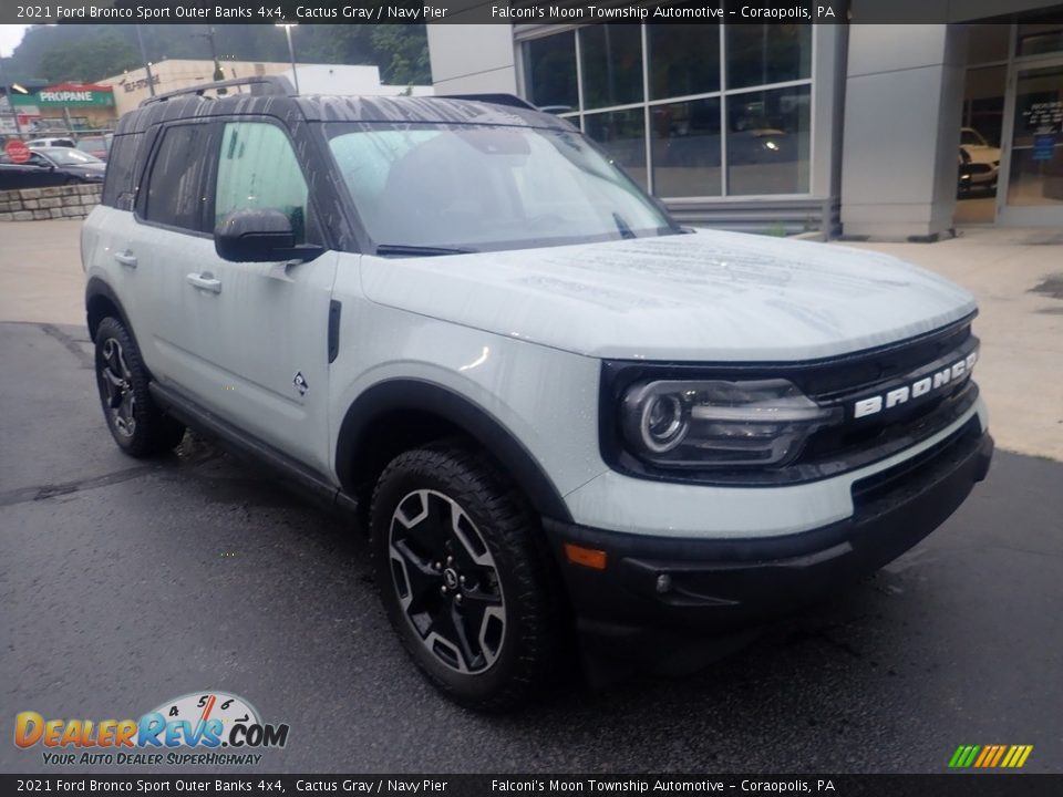 2021 Ford Bronco Sport Outer Banks 4x4 Cactus Gray / Navy Pier Photo #9