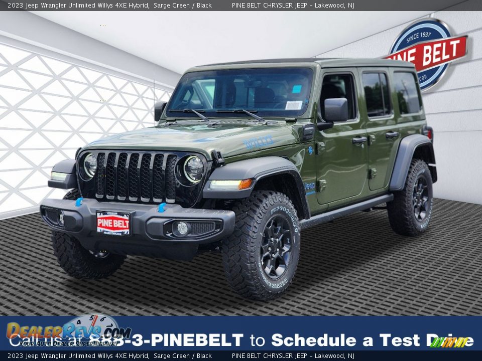 2023 Jeep Wrangler Unlimited Willys 4XE Hybrid Sarge Green / Black Photo #1