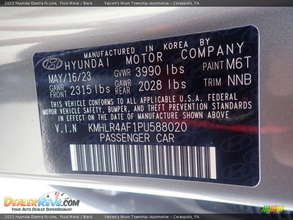 2023 Hyundai Elantra N-Line Fluid Metal / Black Photo #18