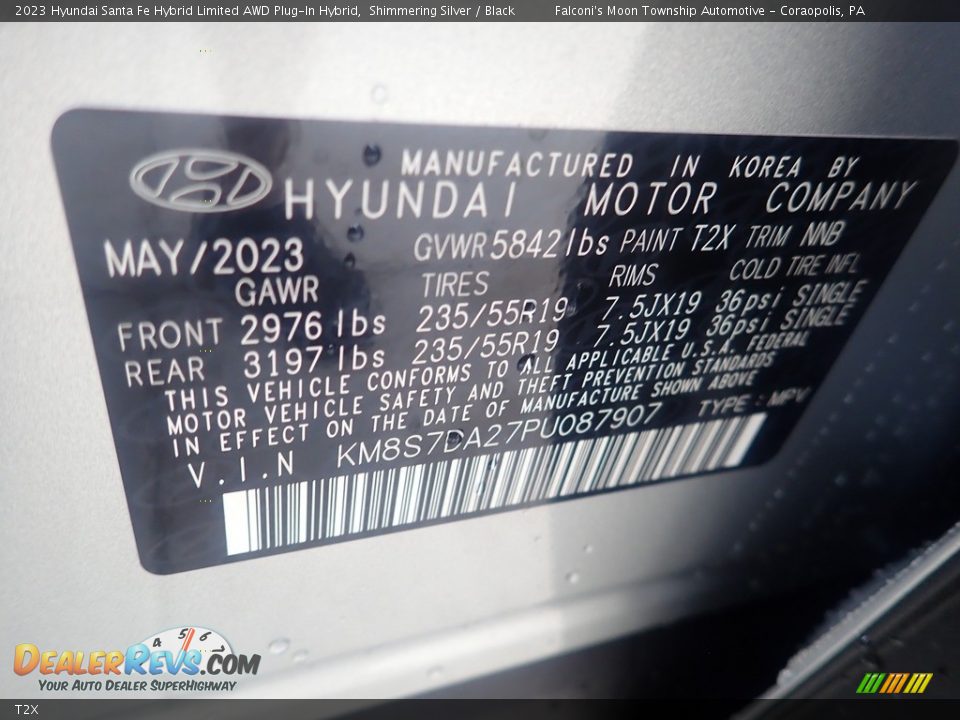 Hyundai Color Code T2X Shimmering Silver