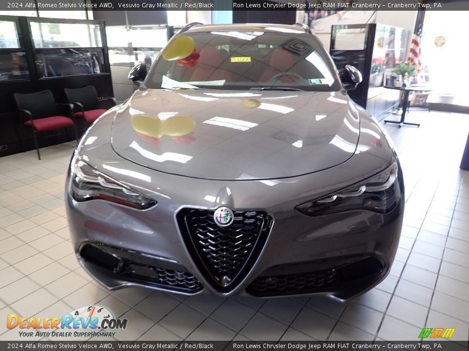2024 Alfa Romeo Stelvio Veloce AWD Vesuvio Gray Metallic / Red/Black Photo #2
