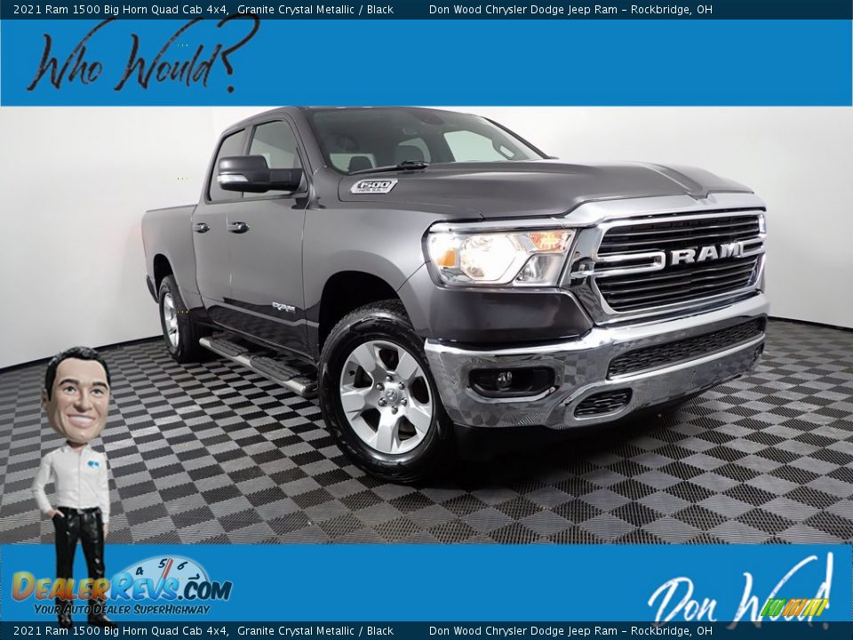 2021 Ram 1500 Big Horn Quad Cab 4x4 Granite Crystal Metallic / Black Photo #1