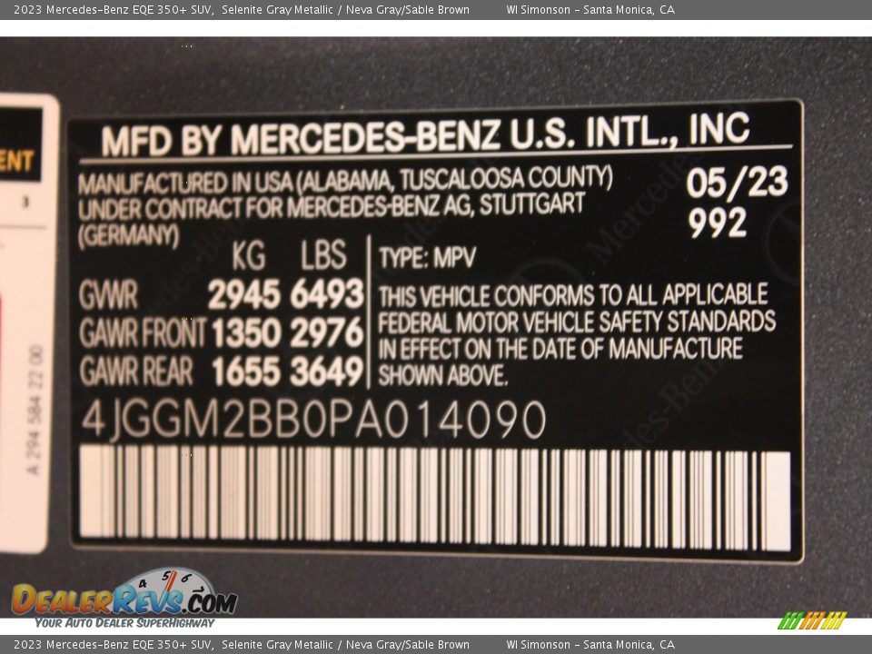 2023 Mercedes-Benz EQE 350+ SUV Selenite Gray Metallic / Neva Gray/Sable Brown Photo #35