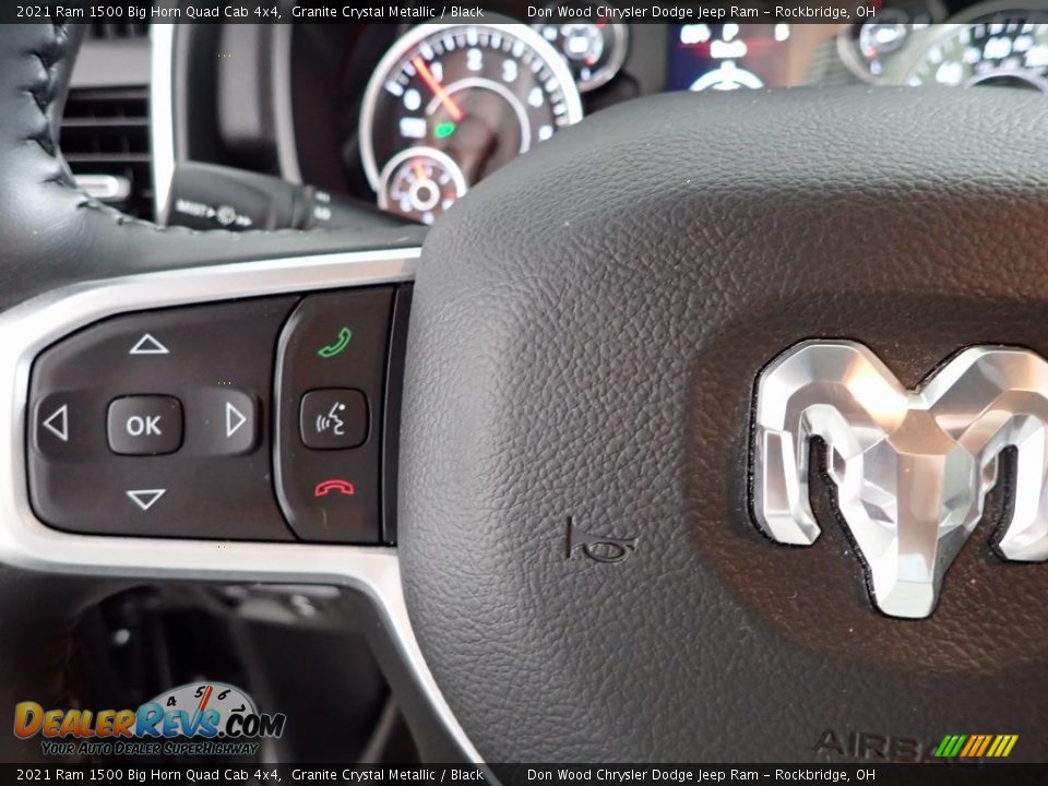 2021 Ram 1500 Big Horn Quad Cab 4x4 Granite Crystal Metallic / Black Photo #15