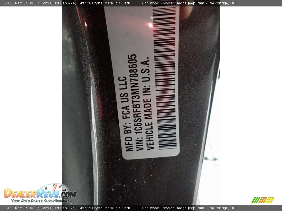 2021 Ram 1500 Big Horn Quad Cab 4x4 Granite Crystal Metallic / Black Photo #33