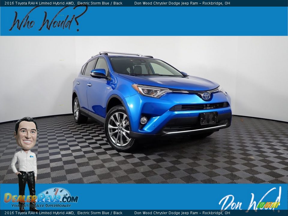 2016 Toyota RAV4 Limited Hybrid AWD Electric Storm Blue / Black Photo #1