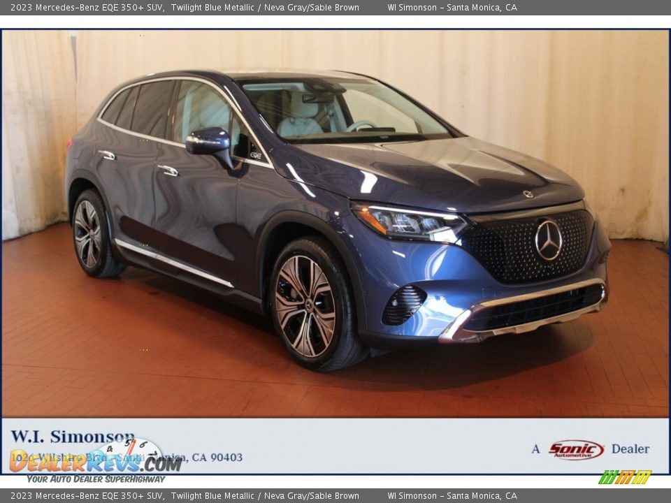 2023 Mercedes-Benz EQE 350+ SUV Twilight Blue Metallic / Neva Gray/Sable Brown Photo #1