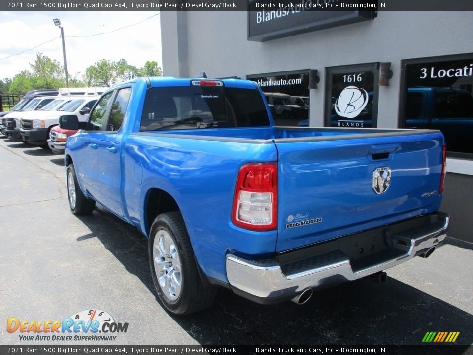 2021 Ram 1500 Big Horn Quad Cab 4x4 Hydro Blue Pearl / Diesel Gray/Black Photo #3