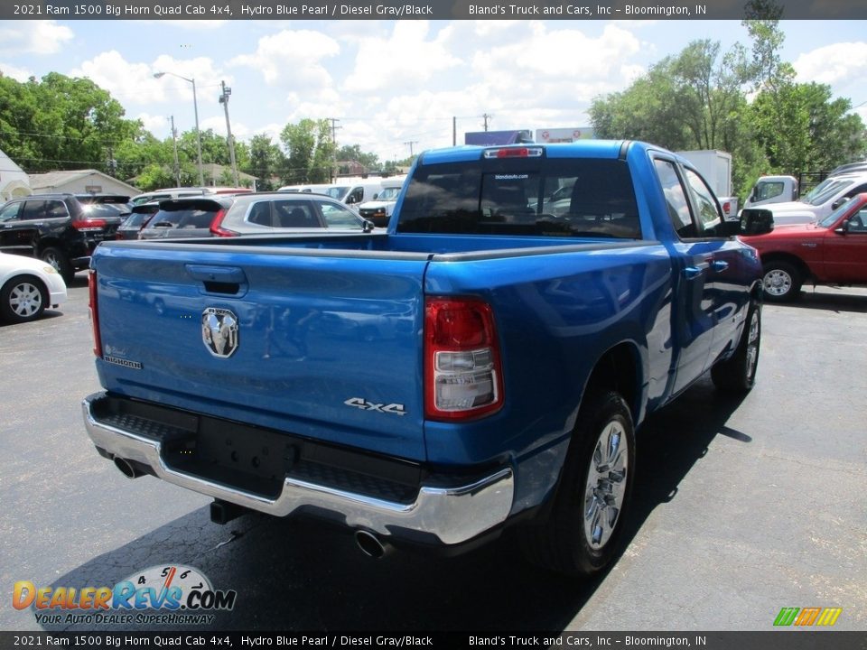 2021 Ram 1500 Big Horn Quad Cab 4x4 Hydro Blue Pearl / Diesel Gray/Black Photo #4