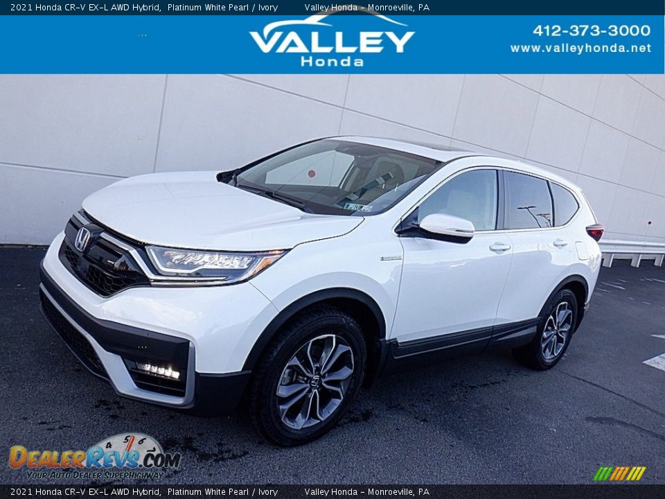 2021 Honda CR-V EX-L AWD Hybrid Platinum White Pearl / Ivory Photo #1