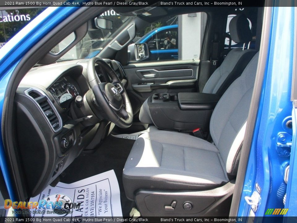 2021 Ram 1500 Big Horn Quad Cab 4x4 Hydro Blue Pearl / Diesel Gray/Black Photo #6