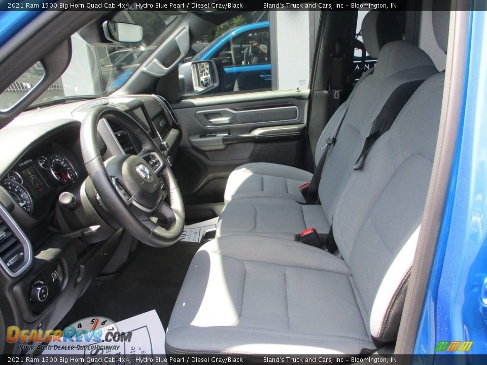 2021 Ram 1500 Big Horn Quad Cab 4x4 Hydro Blue Pearl / Diesel Gray/Black Photo #7