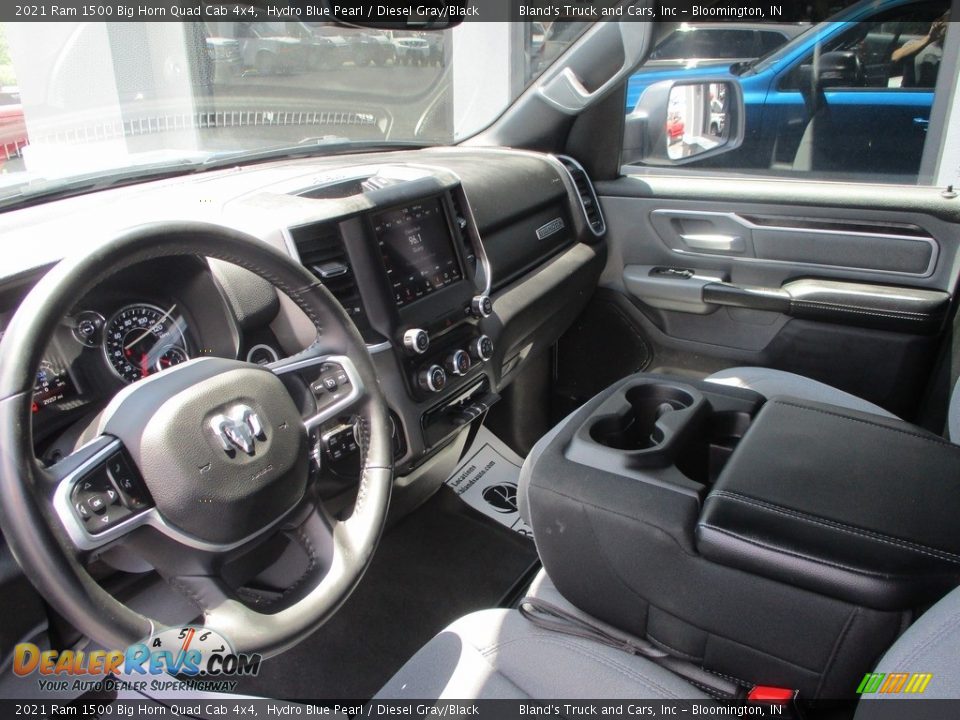 2021 Ram 1500 Big Horn Quad Cab 4x4 Hydro Blue Pearl / Diesel Gray/Black Photo #8