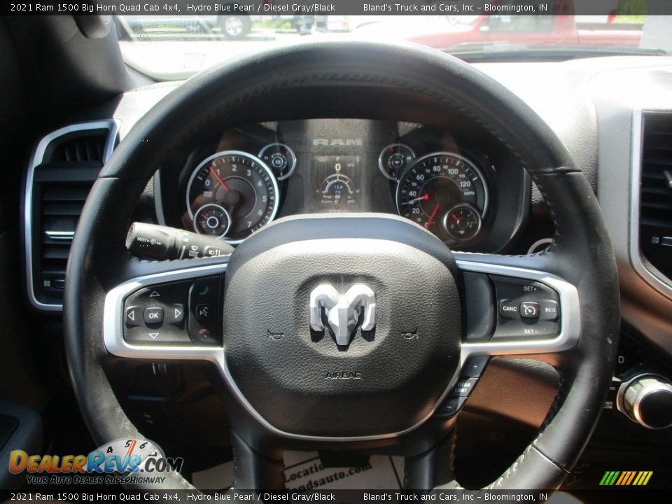 2021 Ram 1500 Big Horn Quad Cab 4x4 Hydro Blue Pearl / Diesel Gray/Black Photo #9