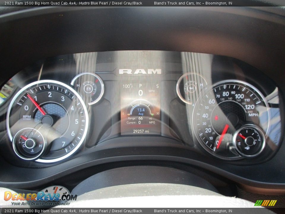 2021 Ram 1500 Big Horn Quad Cab 4x4 Hydro Blue Pearl / Diesel Gray/Black Photo #10