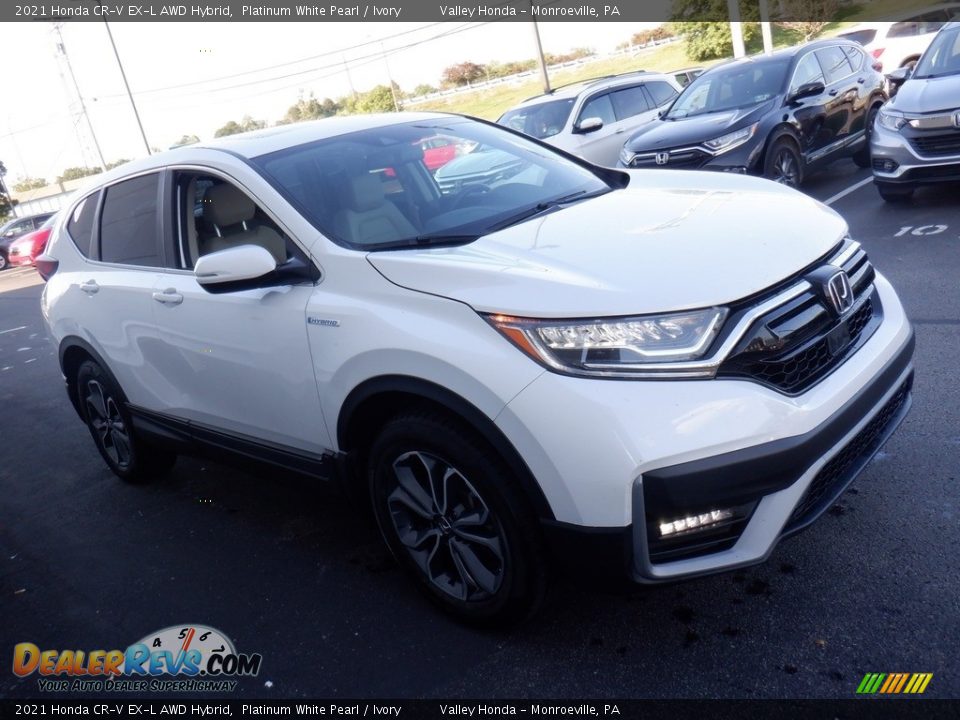 2021 Honda CR-V EX-L AWD Hybrid Platinum White Pearl / Ivory Photo #7