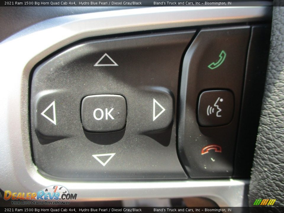 2021 Ram 1500 Big Horn Quad Cab 4x4 Hydro Blue Pearl / Diesel Gray/Black Photo #12