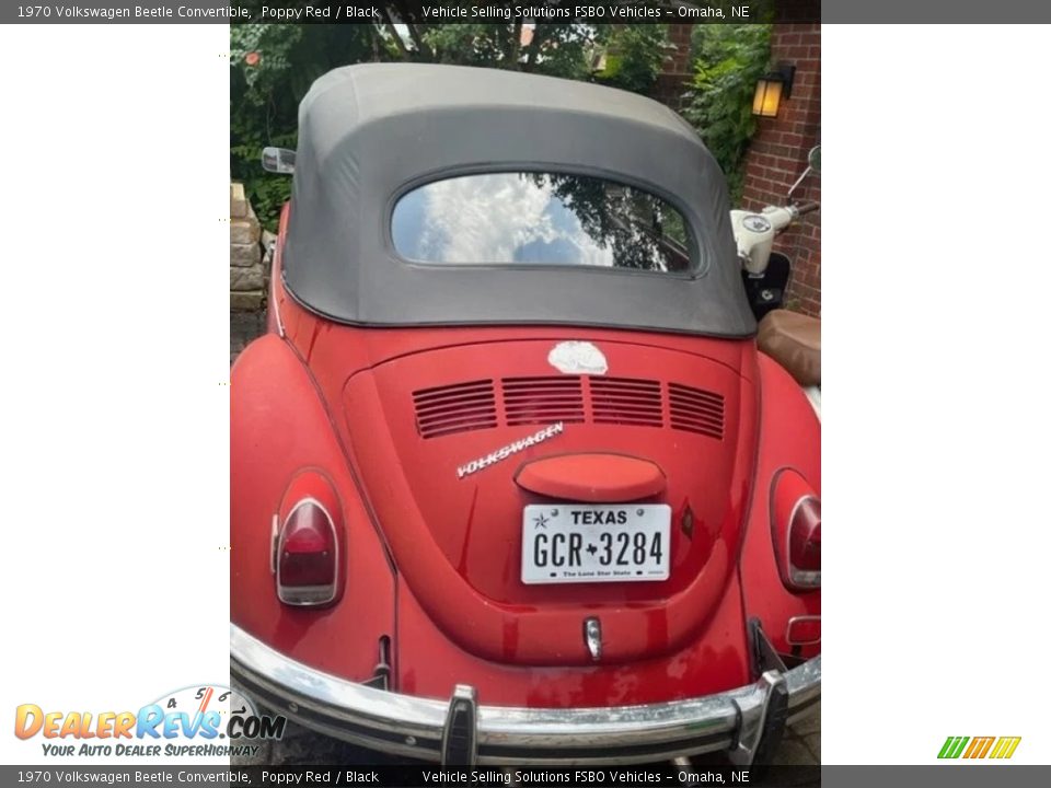 1970 Volkswagen Beetle Convertible Poppy Red / Black Photo #2