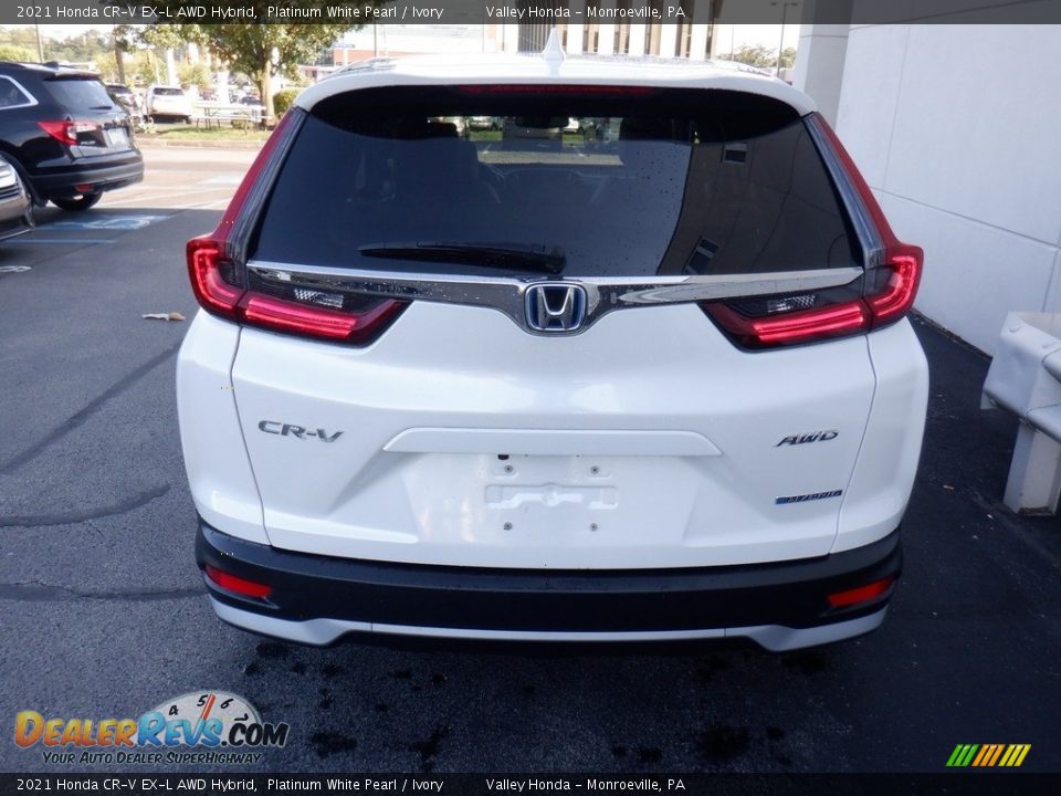 2021 Honda CR-V EX-L AWD Hybrid Platinum White Pearl / Ivory Photo #10