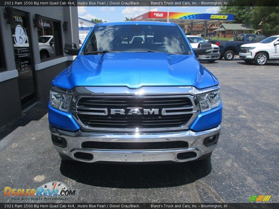 2021 Ram 1500 Big Horn Quad Cab 4x4 Hydro Blue Pearl / Diesel Gray/Black Photo #27