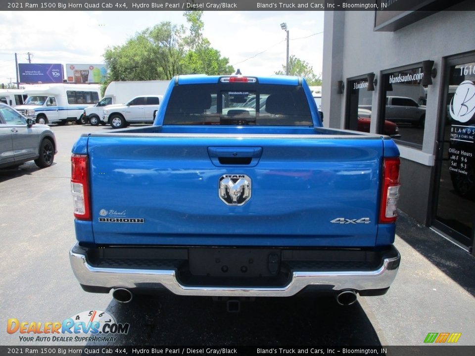 2021 Ram 1500 Big Horn Quad Cab 4x4 Hydro Blue Pearl / Diesel Gray/Black Photo #28