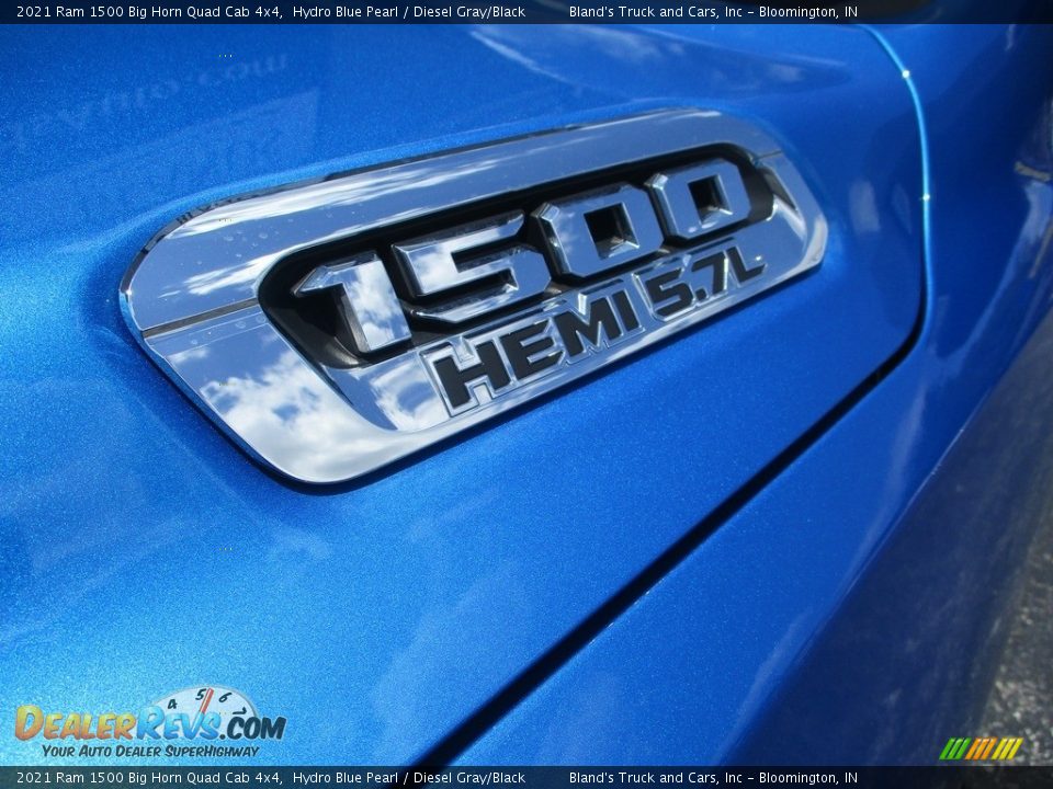 2021 Ram 1500 Big Horn Quad Cab 4x4 Hydro Blue Pearl / Diesel Gray/Black Photo #32